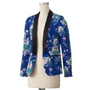 Lauren Conrad blue floral blazer