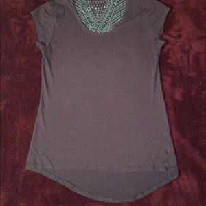 Victoria’s Secret swoop neck top. Sequin backing.