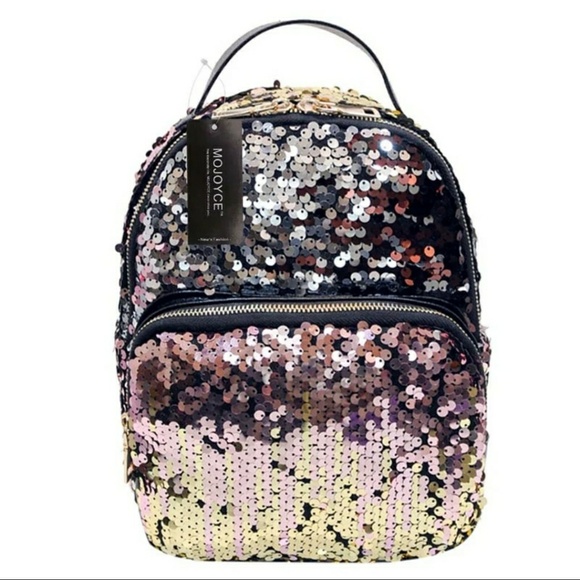 Handbags - Bronze Gold Sequin Mini Backpack
