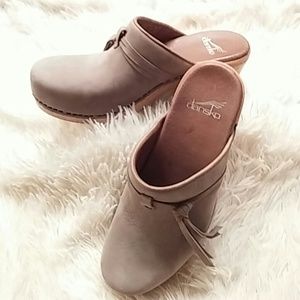 Grey Nubuck leather clog