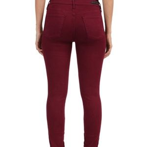Dark Red Straight Leg Jeans