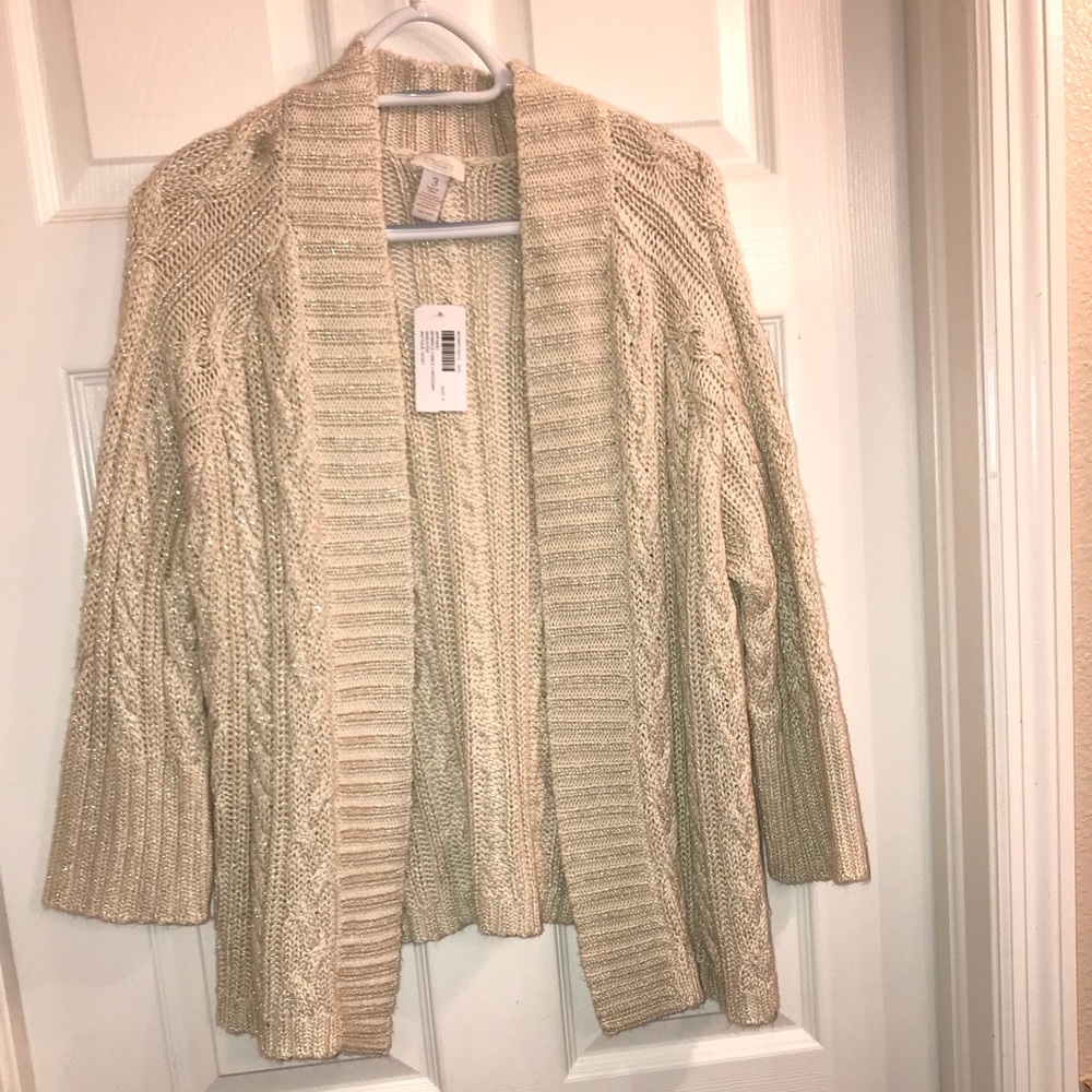 NWT Chico's Cardigan Sweater Size3 Antique Ivory
