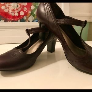 Nine West stacked heel with T-Strap