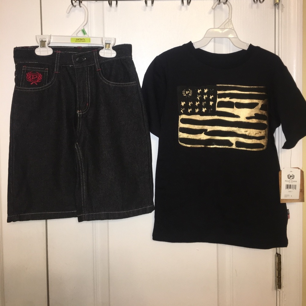 Phat Farm boy’s 2pcs short sleeve top & jeans shor