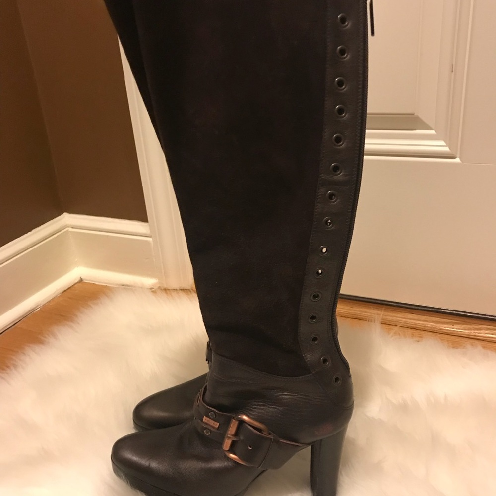 Dark brow Celine boot, knee high