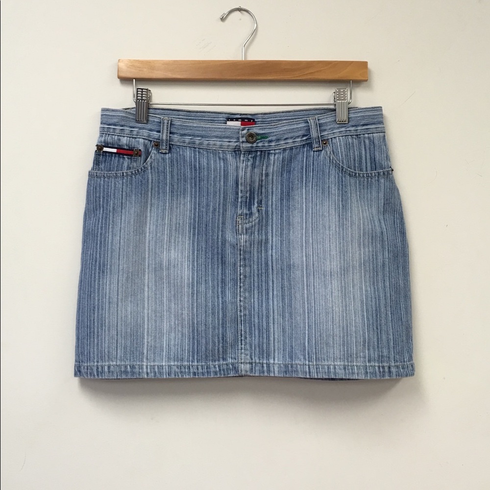 Vintage 90s Tommy Hilfiger Denim Mini Skirt 9 EEUC