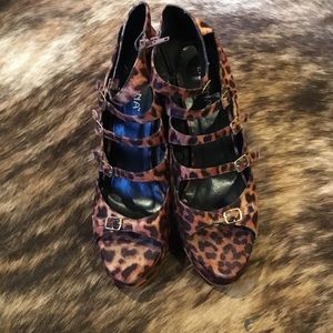 Leopard Print Strappy Heels