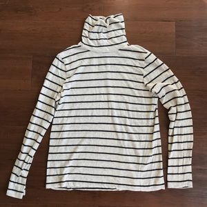 Madewell cotton turtleneck in navy stripe