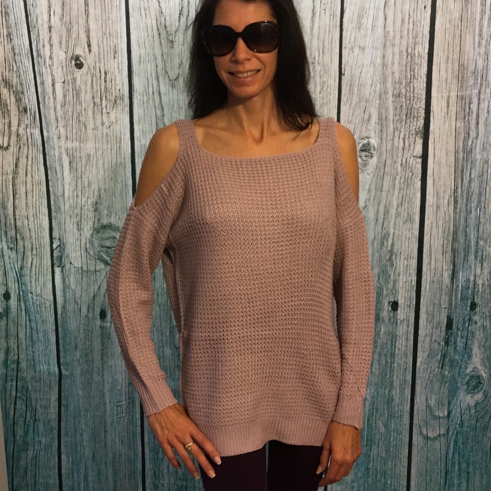 Mauve Cold Shoulder Sweater - Picture 5 of 5