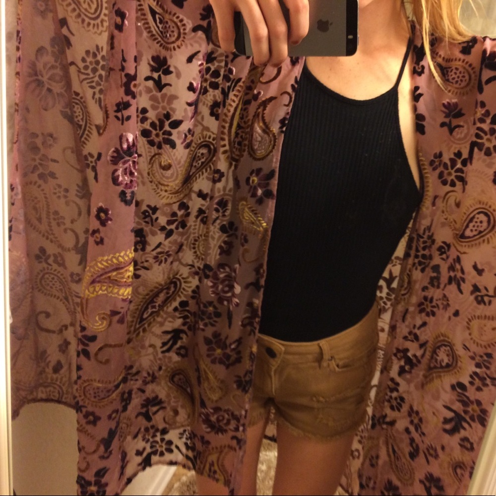 Pink, maroon& gold kimono