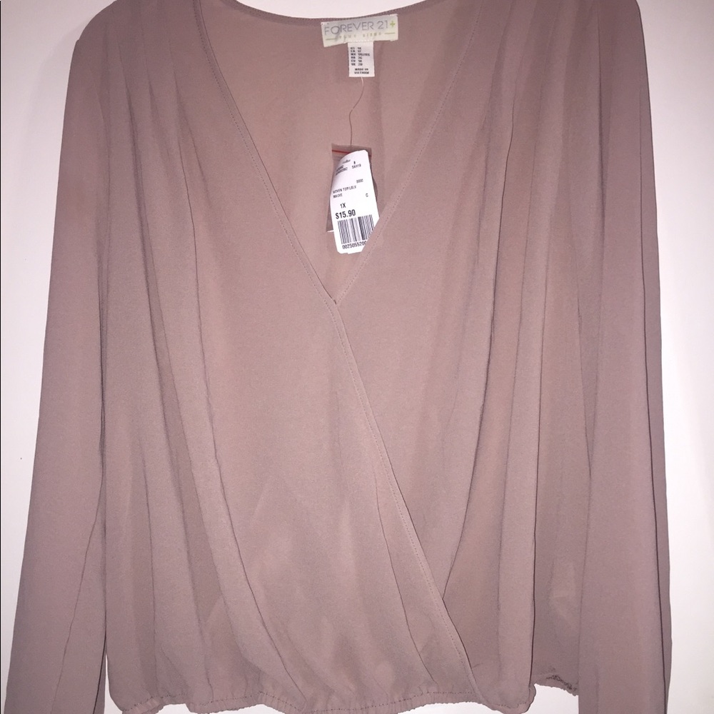 NWT forerver21 sx 1x sheer nude blouse