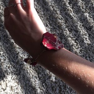 Red bourbon and bow ties bracelet