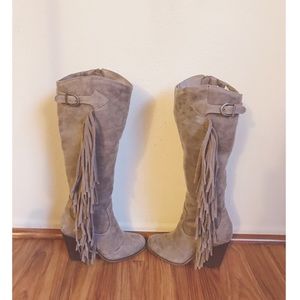 grey fray boots