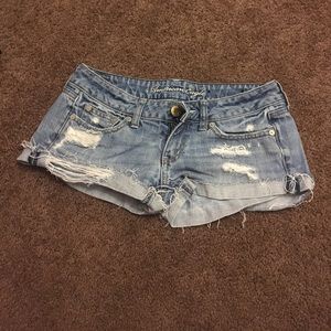 Distressed American Eagle jean shorts