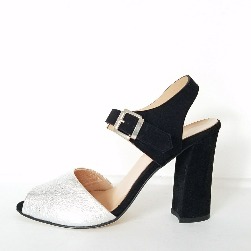 Made in Italy "8" Leather and Suede Heels