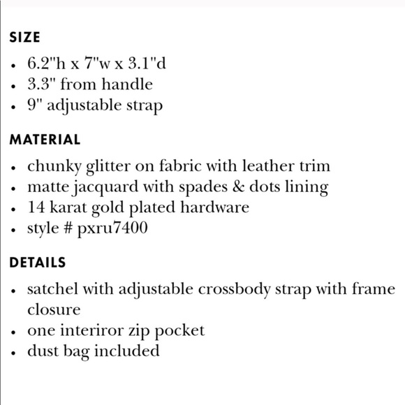 Kate Spade skyline violin glitter bag - Picture 8 of 8