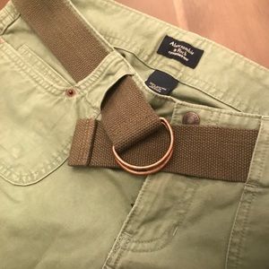 Abercrombie & Fitch army green belted pants size 2