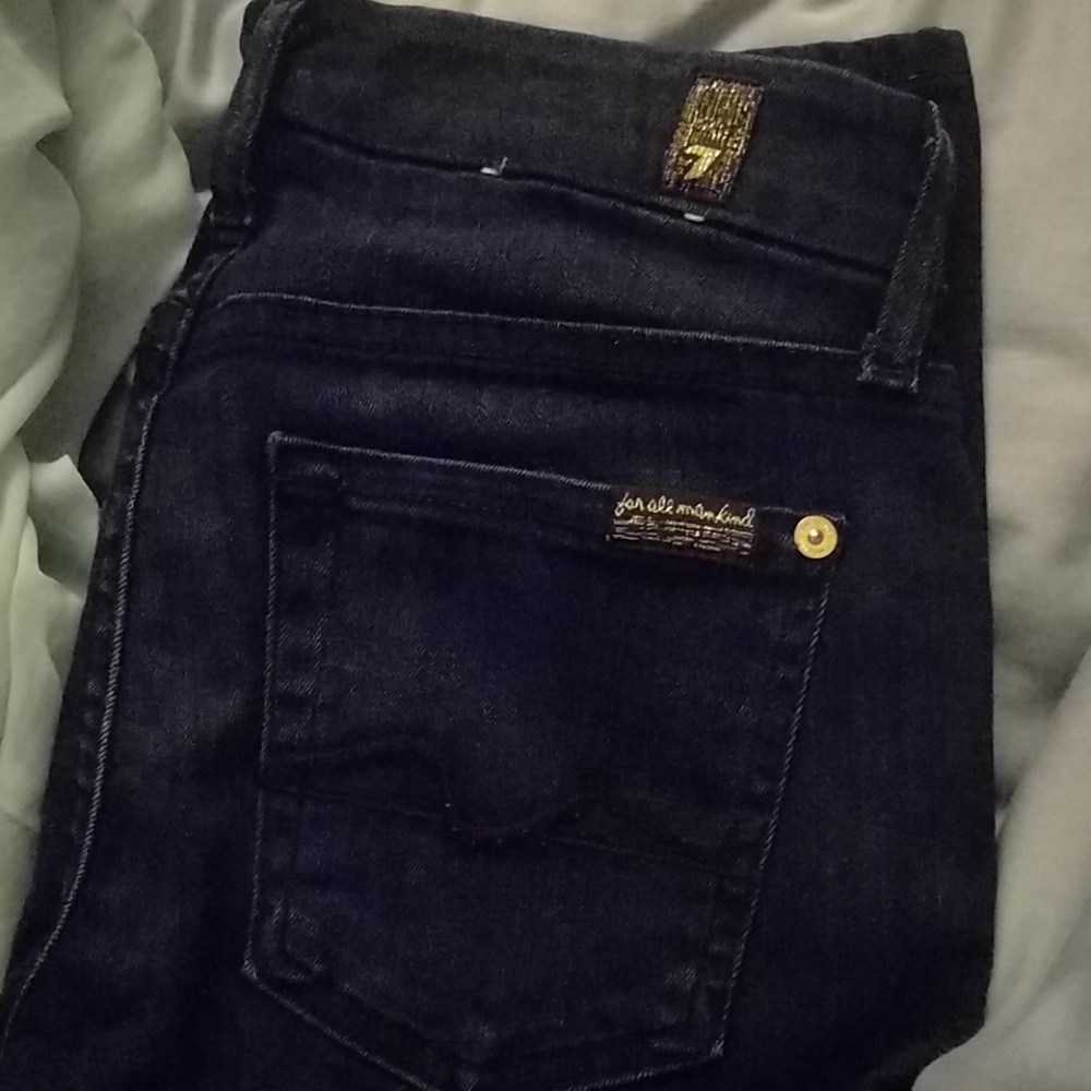 7 for all mankind Kimmie Straight Leg Blue Jeans - Picture 2 of 2