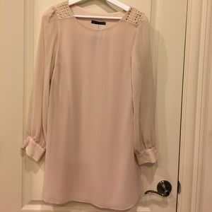 Cream dress, perfect for holiday parties