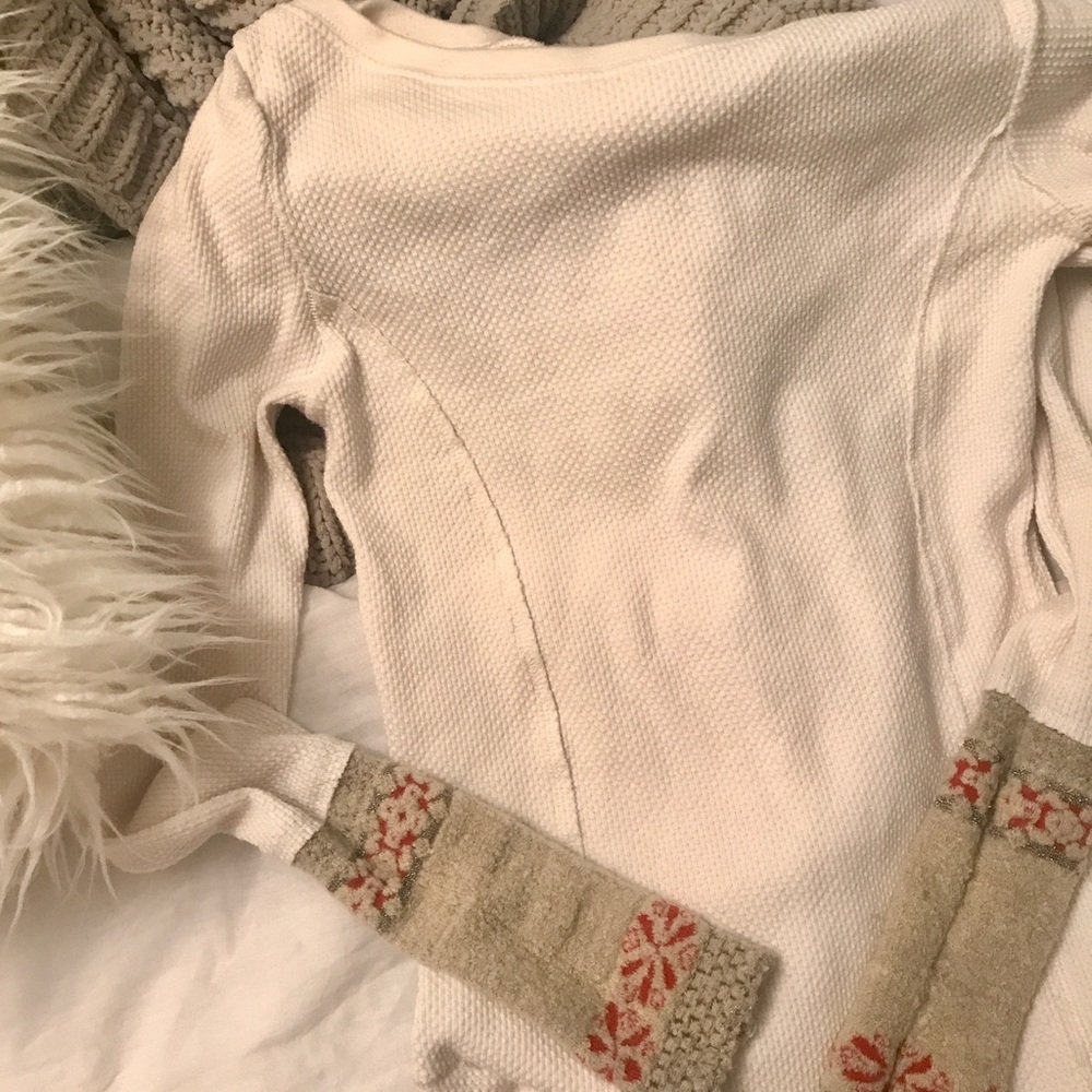 Free People Thermal Cuffed Scoop Neck T-Shirt