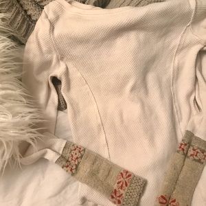 Free People Thermal Cuffed Scoop Neck T-Shirt