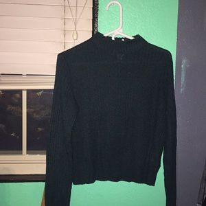 forest green mock neck sweater from H&M