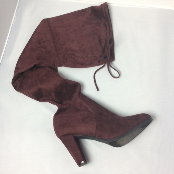 SOLD!Catherine Malandrino Burgundy Over Knee Boots - Picture 2 of 5