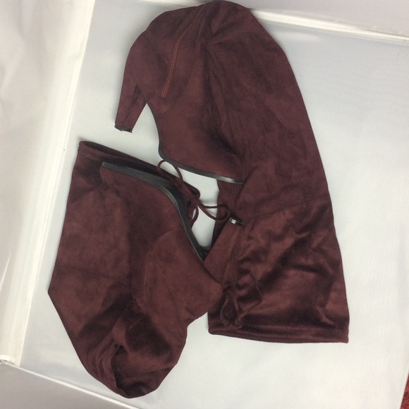 SOLD!Catherine Malandrino Burgundy Over Knee Boots - Picture 3 of 5