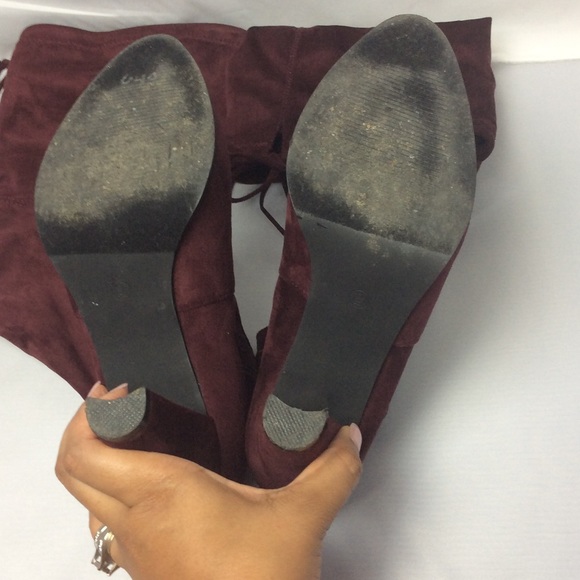 SOLD!Catherine Malandrino Burgundy Over Knee Boots - Picture 5 of 5