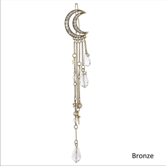 Bronze Moon Crystal Hippie Boho Gypsy Hair Clip - Picture 4 of 5