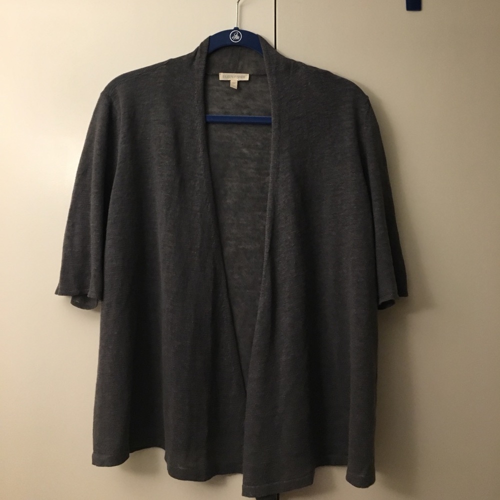 Eileen fisher large linen Lightweight cardigan