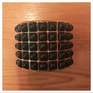 {Kenneth Jay Lane} Black and Gold Bangle