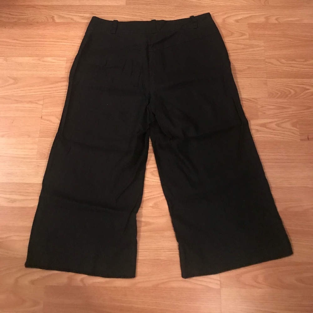 Black Linen Cropped Pants White House Black Market - Picture 2 of 4