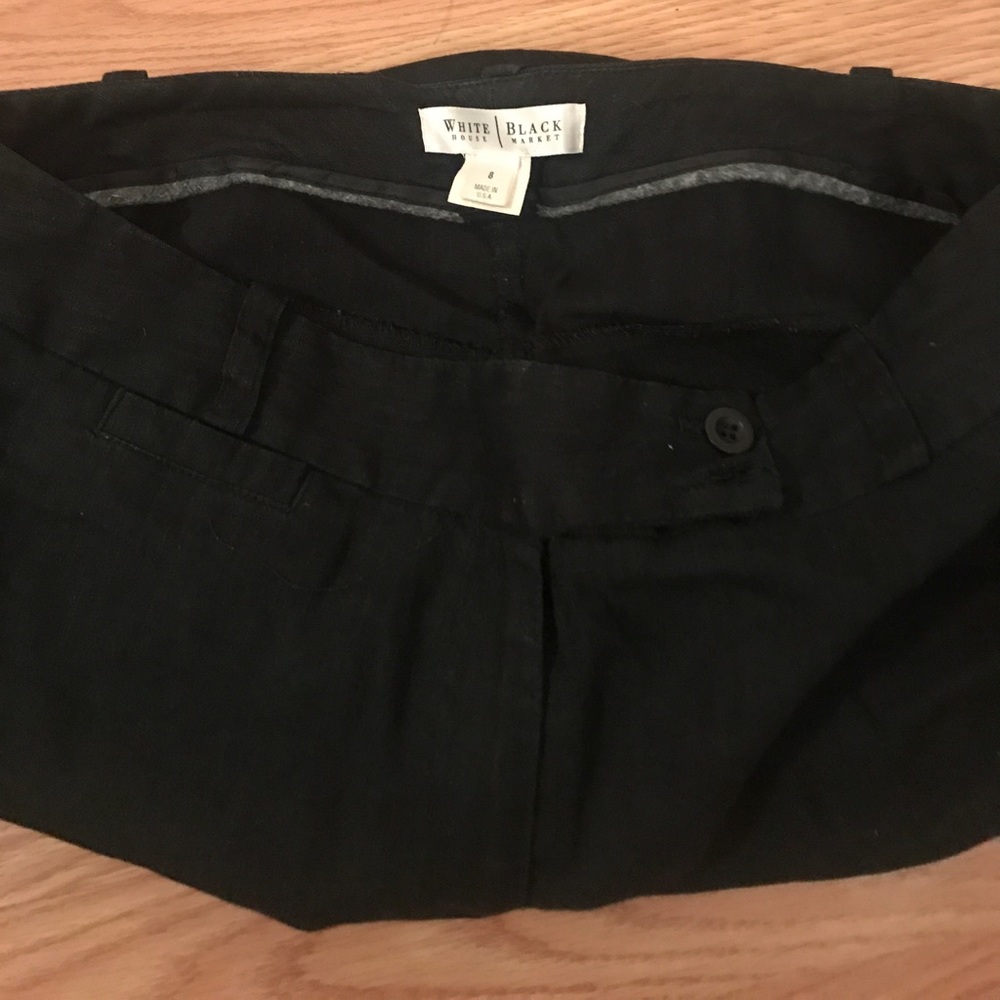 Black Linen Cropped Pants White House Black Market - Picture 3 of 4