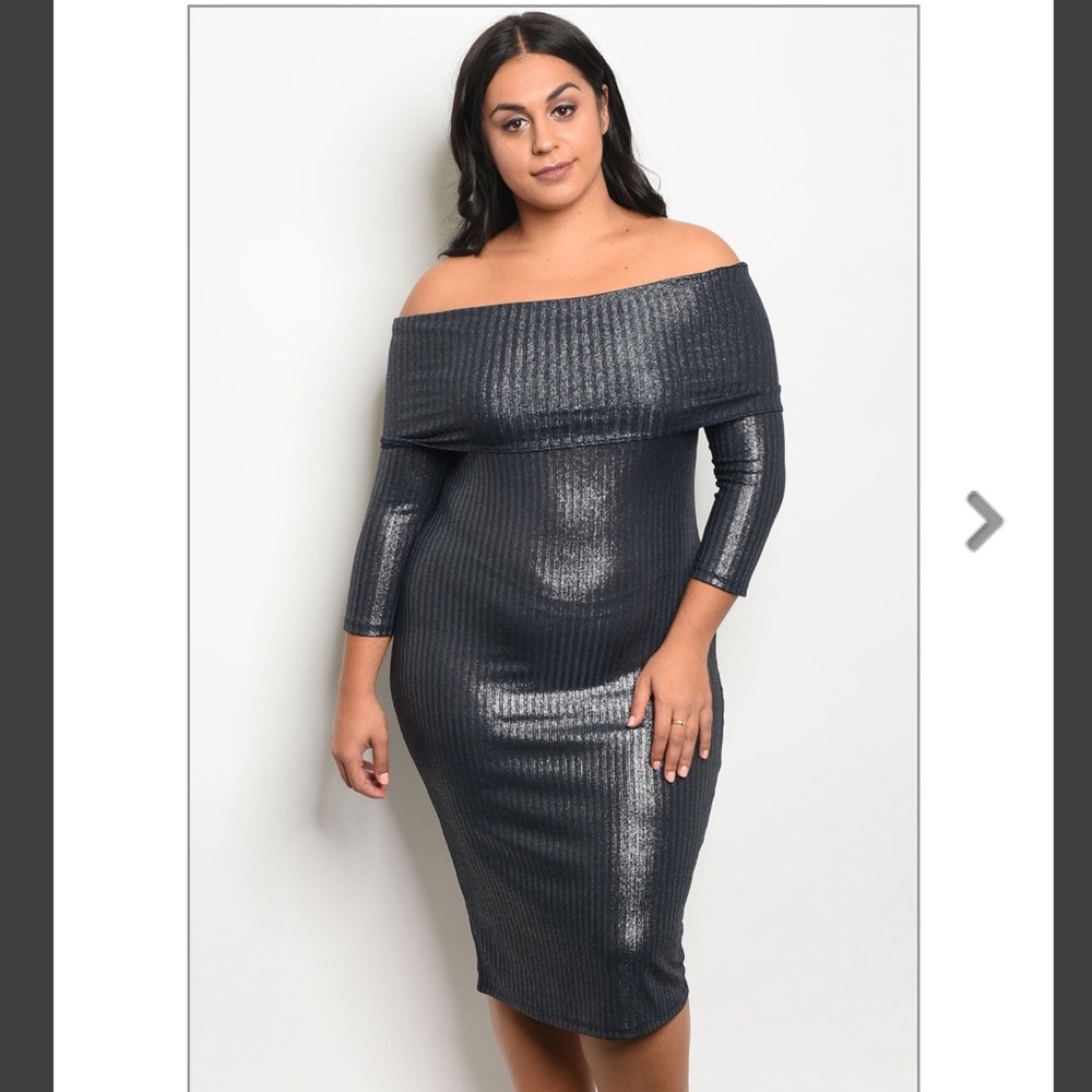 Long sleeve off the shoulder fitted bodycon dress