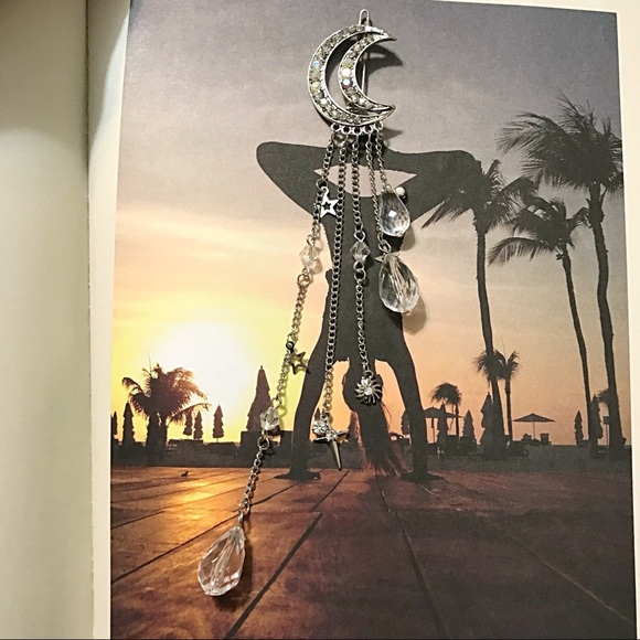 Silver Moon Crystal Hippie Boho Gypsy Hair Clip - Picture 3 of 8