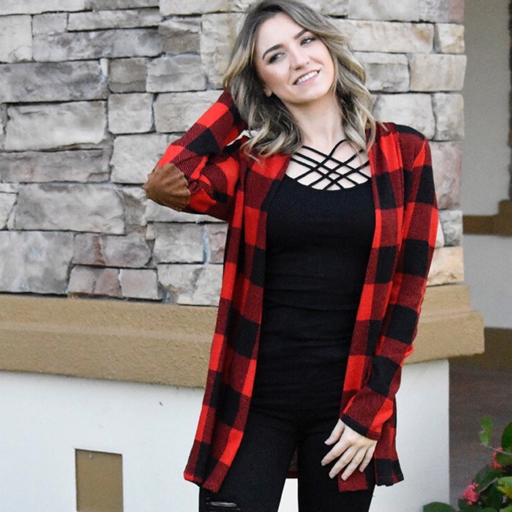 🚨 Only ONE SM LEFT! ✨Buffalo Plaid Cardigan - Picture 3 of 4