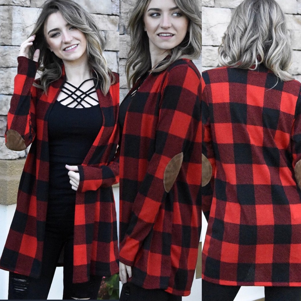 🚨 Only ONE SM LEFT! ✨Buffalo Plaid Cardigan - Picture 4 of 4