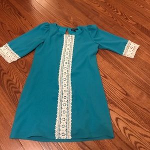 Turquoise laced dress