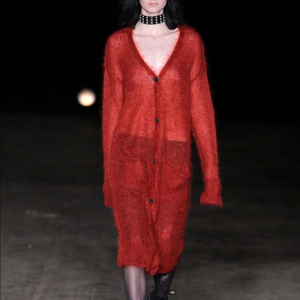 NEW without tags R13 Red Mohair Cardigan