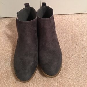 Slate Blue Side Slit Ankle Booties