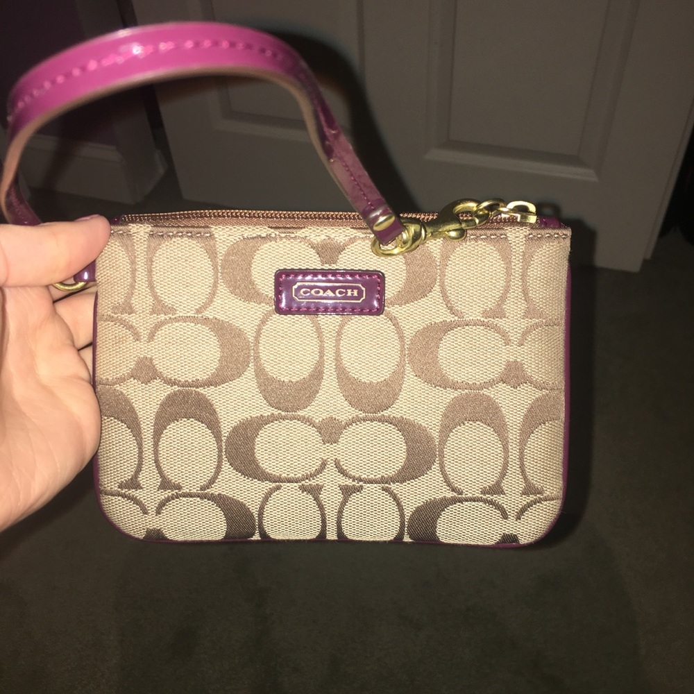 Purple detailed coach wallet