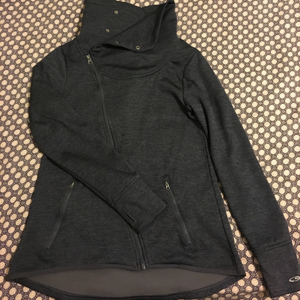 Champion duo-dry, asymmetrical zip-up.