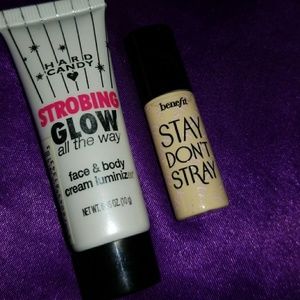 Sample strobe cream and Benefit eyeshadow primer