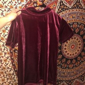 Beautiful Vintage Maroon Velvet Shirt