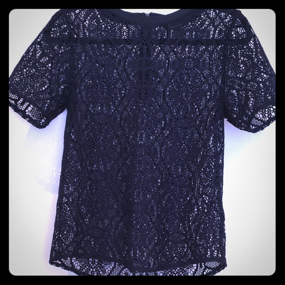 Banana Republic Short Sleeve Lace Blouse