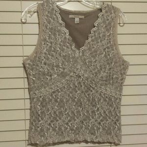 Merona Lace overlay V neck, tank style shirt