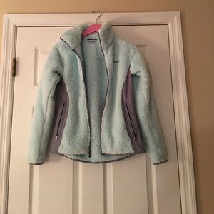Ice Blue and Grey Fuzzy Columbia Jacket