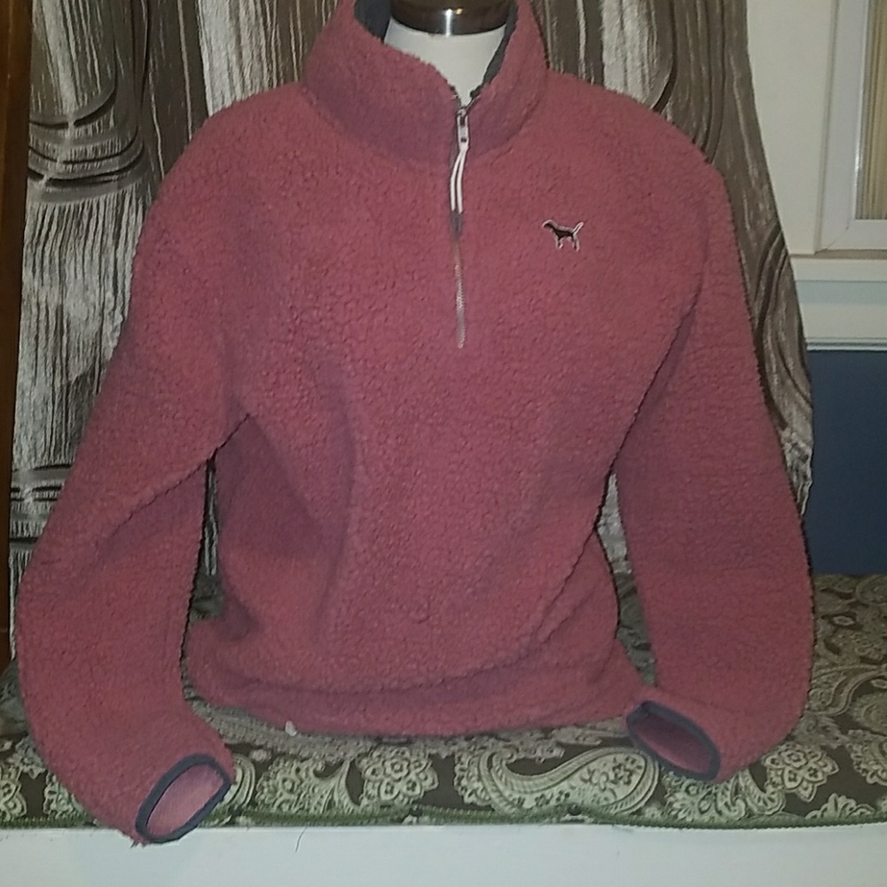 Pink sherpa pullover