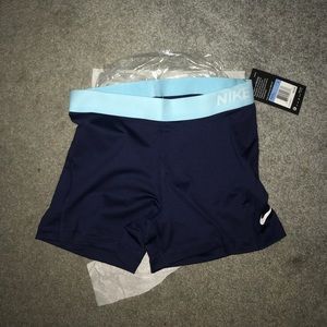 BRANDNEW Navy & Light Blue Nike Pro Spandex Shorts